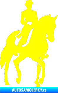Samolepka Kůň drezura pravá žlutá citron