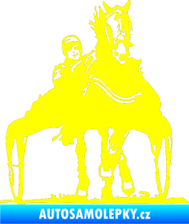 Samolepka Kůň klusák pravá žlutá citron