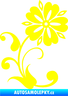 Samolepka Květina dekor 001 pravá žlutá citron