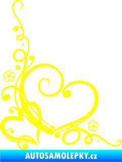 Samolepka Květina dekor 003 pravá srdíčka žlutá citron