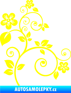 Samolepka Květina dekor 012 pravá žlutá citron