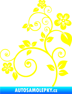 Samolepka Květina dekor 012 levá žlutá citron