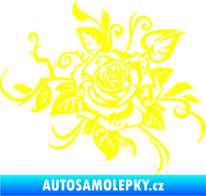 Samolepka Květina dekor 016 pravá růže žlutá citron