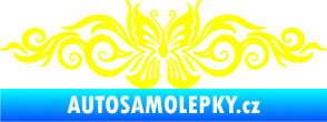 Samolepka Květina dekor 017 motýl žlutá citron