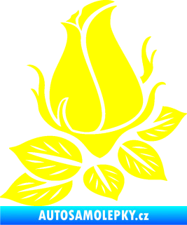 Samolepka Květina dekor 018 levá růžička  žlutá citron