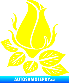 Samolepka Květina dekor 018 pravá růžička  žlutá citron