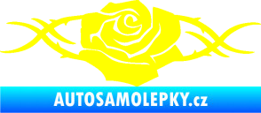 Samolepka Květina dekor 020 levá růže s trny žlutá citron
