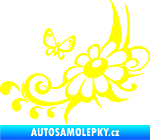 Samolepka Květina dekor 029 levá žlutá citron