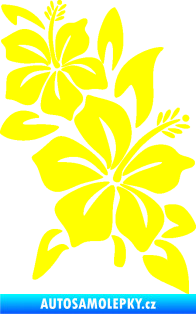 Samolepka Květina dekor 033 pravá ibišek žlutá citron