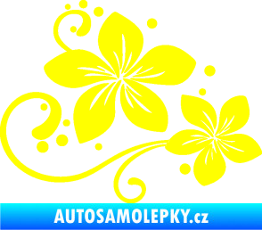 Samolepka Květina dekor 035 pravá žlutá citron