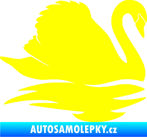 Samolepka Labuť 003 pravá žlutá citron