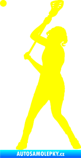 Samolepka Lakros 002 pravá hráčka žlutá citron
