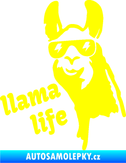 Samolepka Lama 004 llama life žlutá citron