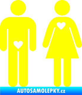 Samolepka Láska muže a ženy levá žlutá citron