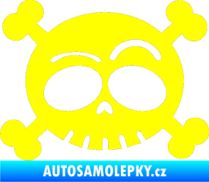 Samolepka Lebka 003 levá žlutá citron