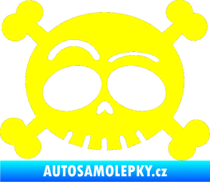 Samolepka Lebka 003 pravá žlutá citron