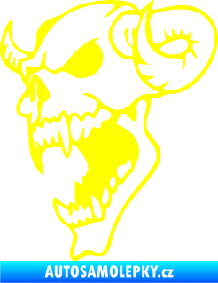 Samolepka Lebka 007 levá ďábel žlutá citron