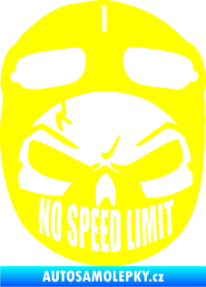 Samolepka Lebka 043 motorkář žlutá citron