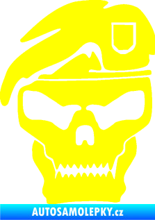 Samolepka Lebka army levá žlutá citron