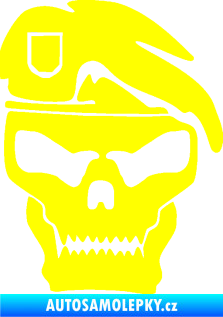 Samolepka Lebka army pravá žlutá citron