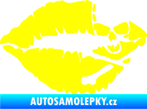 Samolepka Lebka polibek pravá žlutá citron