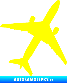 Samolepka Letadlo 018 pravá žlutá citron