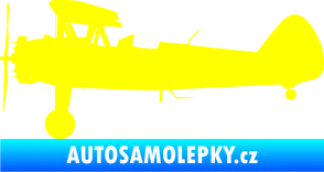 Samolepka Letadlo 020 levá Boeing Stearman model 75 biplane žlutá citron