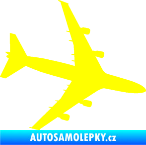 Samolepka letadlo 023 pravá Jumbo Jet žlutá citron