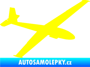 Samolepka Letadlo 025 pravá kluzák žlutá citron