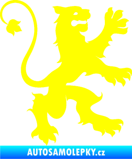 Samolepka Lev heraldika 002 pravá žlutá citron