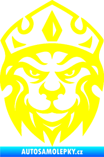 Samolepka Lev hlava s korunou 001 žlutá citron