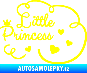 Samolepka Little princess nápis žlutá citron