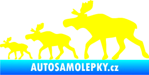 Samolepka Losí rodinka levá žlutá citron