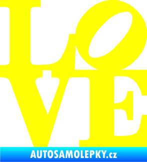 Samolepka Love 003 nápis žlutá citron