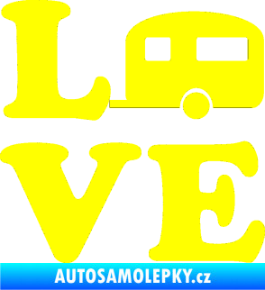 Samolepka Love camping 001 žlutá citron
