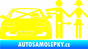 Samolepka Love car like sex levá žlutá citron