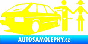 Samolepka Love car love girl levá žlutá citron