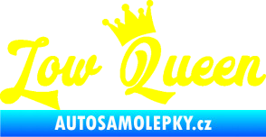 Samolepka Low Queen 001 nápis královna žlutá citron