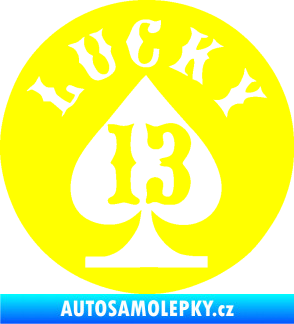 Samolepka Lucky 13 šťastná třináctka žlutá citron