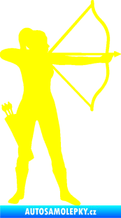 Samolepka Lukostřelba 001 pravá střelkyně žlutá citron