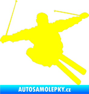 Samolepka Lyžař 001 pravá žlutá citron