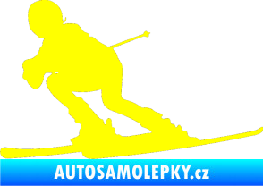 Samolepka Lyžař 002 levá žlutá citron