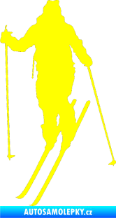 Samolepka Lyžař 004 levá žlutá citron