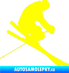 Samolepka Lyžař 005 pravá žlutá citron