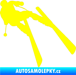 Samolepka Lyžař 007 pravá žlutá citron