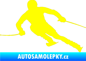 Samolepka Lyžař 012 levá žlutá citron