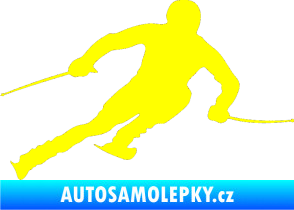 Samolepka Lyžař 012 pravá žlutá citron