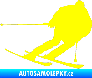 Samolepka Lyžař 019 pravá žlutá citron