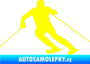 Samolepka Lyžař 021 levá žlutá citron