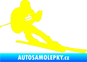 Samolepka Lyžař 022 pravá žlutá citron